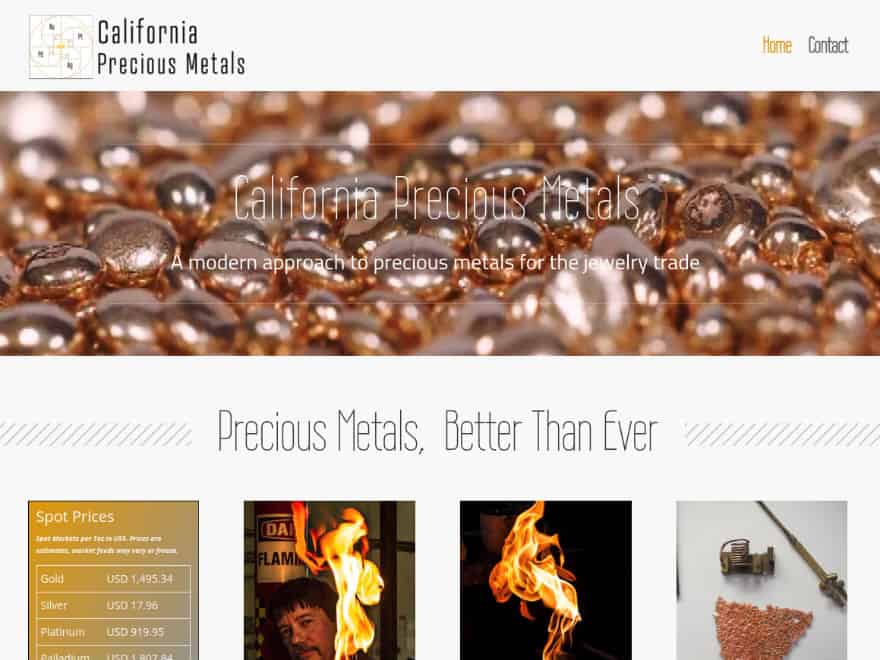 californiapreciousmetals.com website design