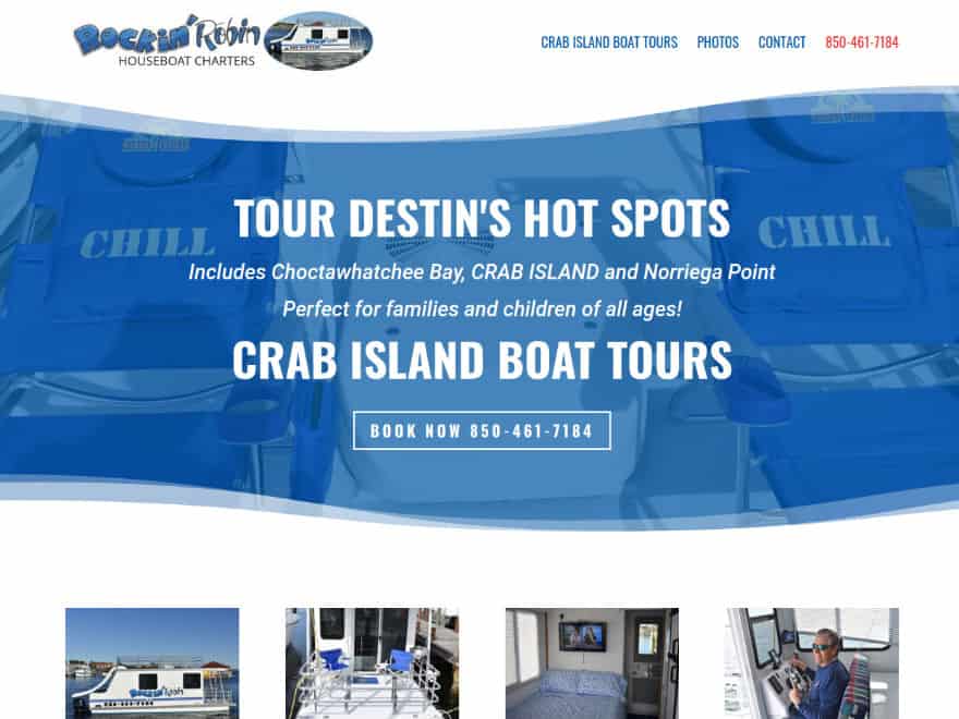 crabislandboattours.com new website design