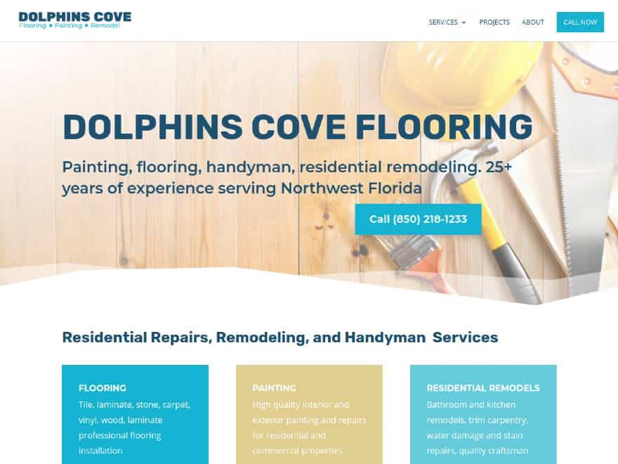 dolphinscoveflooring.com WordPress website design