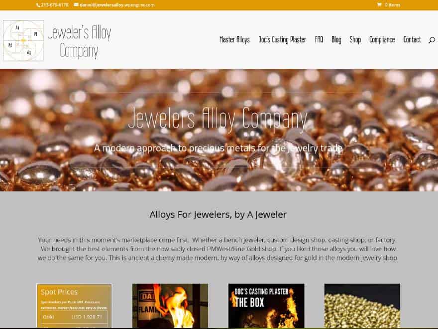 jewelersalloy.com WooCommerce website