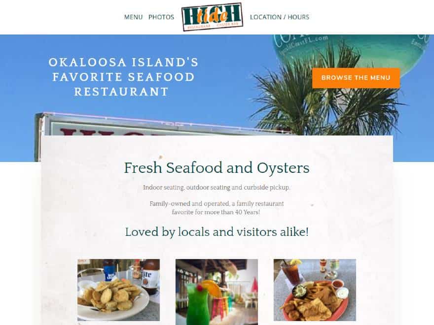 hightiderestaurant.com home page