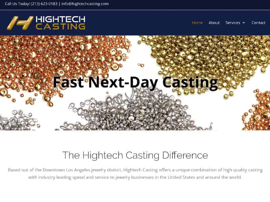 Image of hightechcasting.com home page